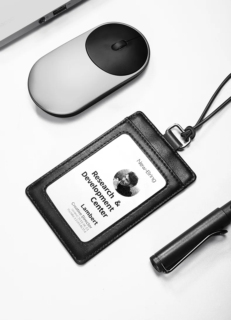 NewBring значок рабочий Именной держатель для карт кожаный китайский стиль бизнес доктор выставочная карта ID значок ремешок-держатель для школы и офиса