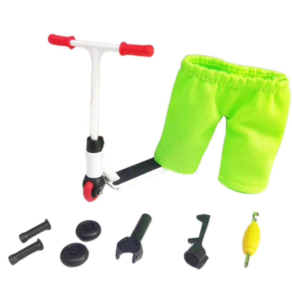 Finger Scooter Skateboard Shoe Accessories Set Two Wheel Skate Clothes Fingerboard Bikes Fingertip Novelty Scooters Toys | Игрушки и