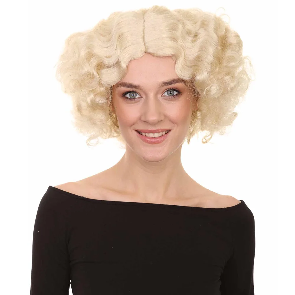 

Синтетический короткий парик для косплея HPO с золотистыми кудрявыми волосами, акция Монро, нарядный костюм исторического платья, аниме, парики блонд для хэллоуивечерние