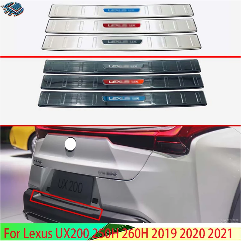 

For Lexus UX200 250H 260H 2019-2021 Stainless steel rear bumper protection window sill outside trunks decorative plate pedal