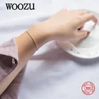 WOOZU натуральная 925 стерлингового серебра в минималистском стиле с геометрическим узором из бисера браслет, браслет на запястье для женщин подростков шик моды ювелирные изделия аксессуары