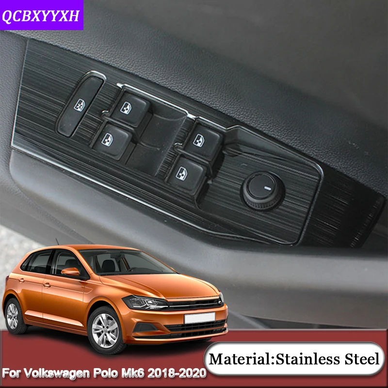 5 шт. автомобильные наклейки на панель переключателя дверей и окон для Volkswagen Polo MK6