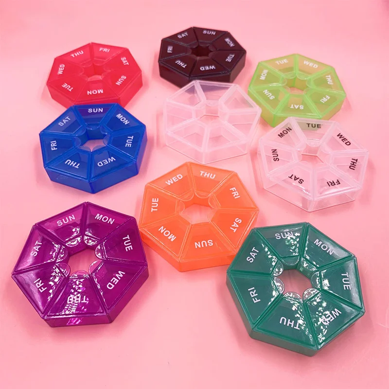 

1/2Pcs/set Pill Case Plastic 7 Days Tablet Candy Box Portable Storage Tablet Holder Travel Organizer Pill Dispenser Container
