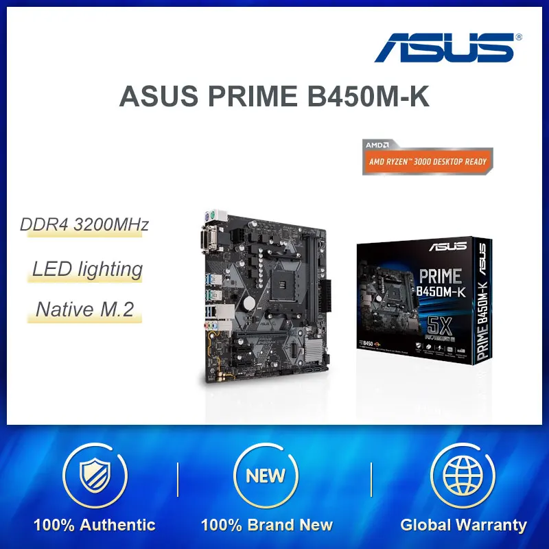 Оригинальная материнская плата ASUS PRIME разъем AM4 DDR4 B450 для настольных ПК дешевая
