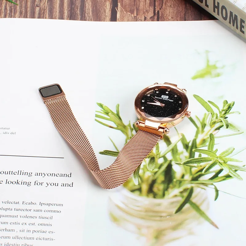 Часы женские кварцевые с магнитным сетчатым браслетом люксовые наручные со