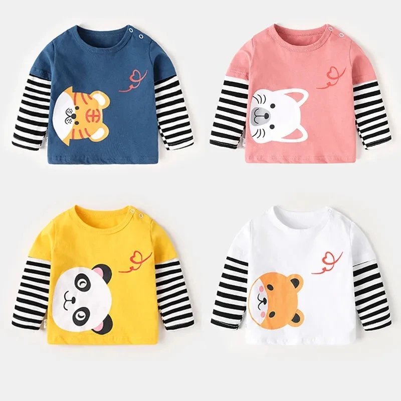 

Baby clothes long sleeve T-shirt Children Boys spring and autumn baby girls 1-3 years old children's top P4883