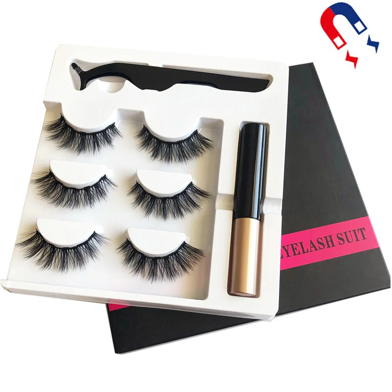 5 магнитных ресниц жидкая подводка для глаз и магнитные накладные ресницы Пинцет