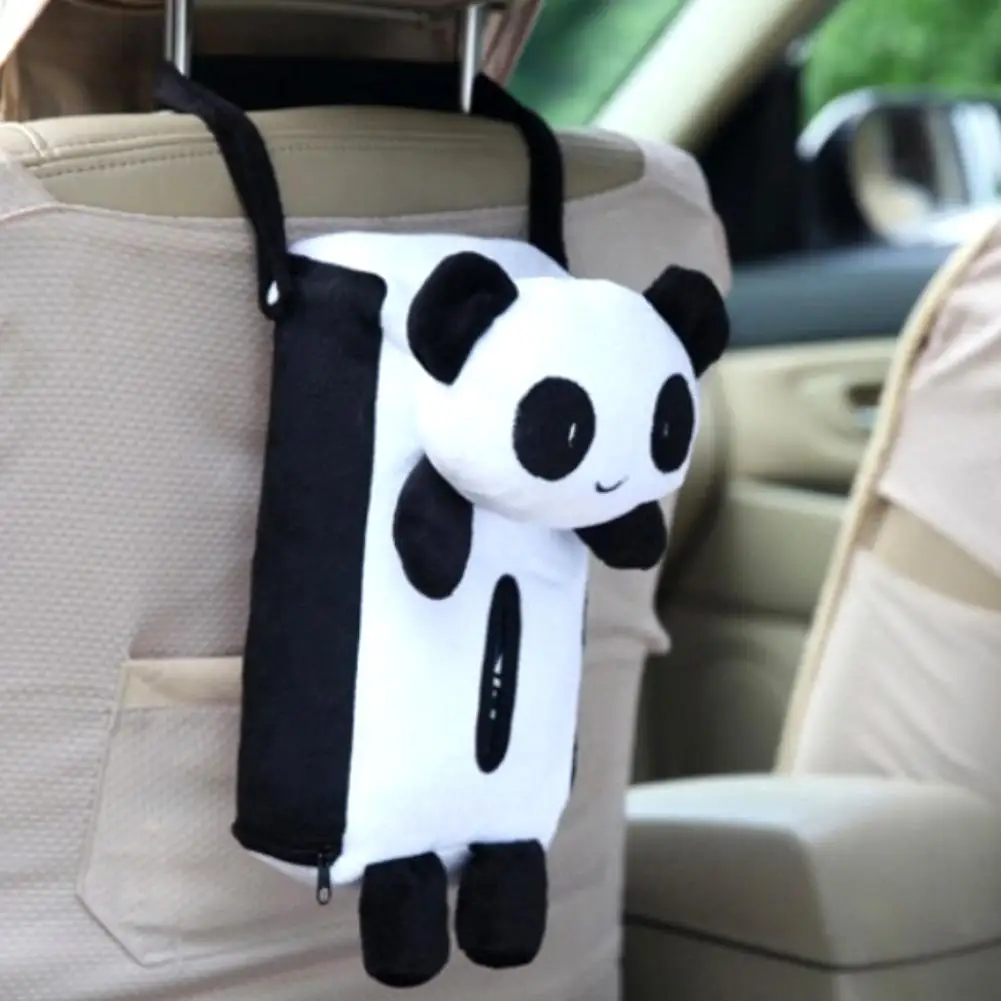 Cute Cartoon Panda Car Seat Back Hanging Plush Tissue Napkin Paper Holder Box | Автомобили и мотоциклы