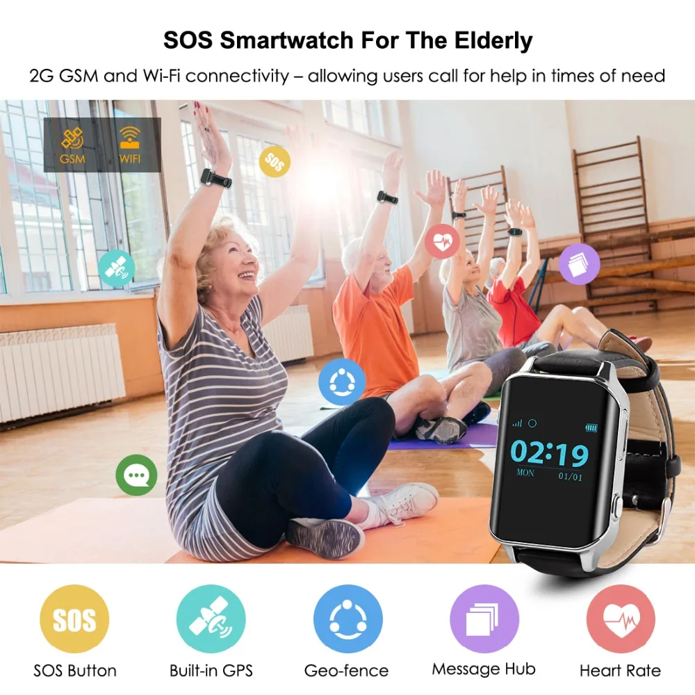 Крутые точные GPS Детские умные часы для пожилых людей A16 WIFI SOS LBS определение