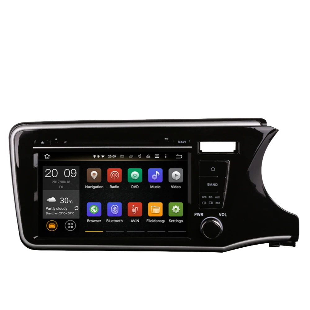 9 &quotAndroid 10 0 Восьмиядерный Автомобильный GPS-навигатор для Honda City 2014-2019