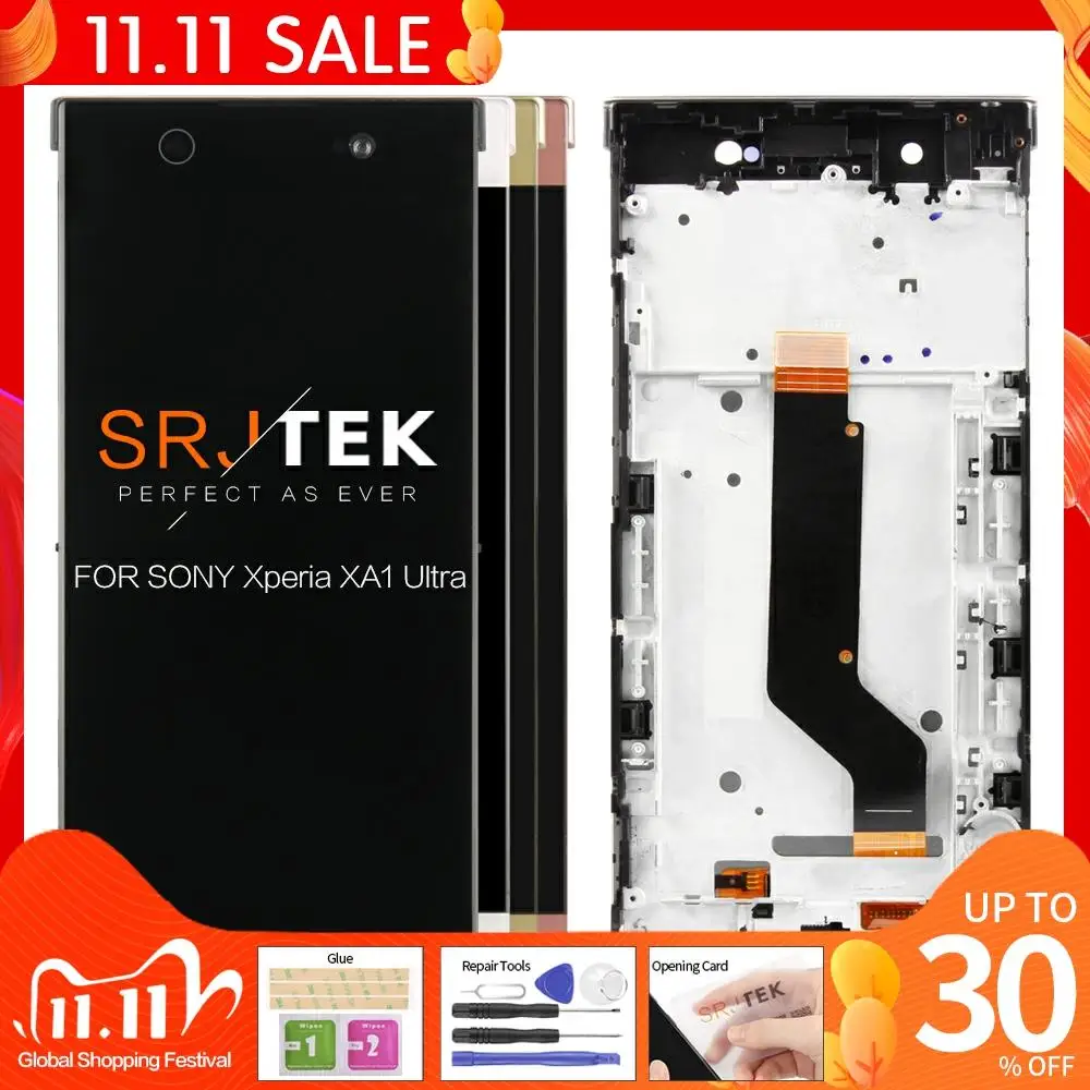 ЖК дисплей Srjtek 6 дюймов Full HD IPS для Sony Xperia XA1 Ultra G3221 G3223 сенсорный экран дигитайзер
