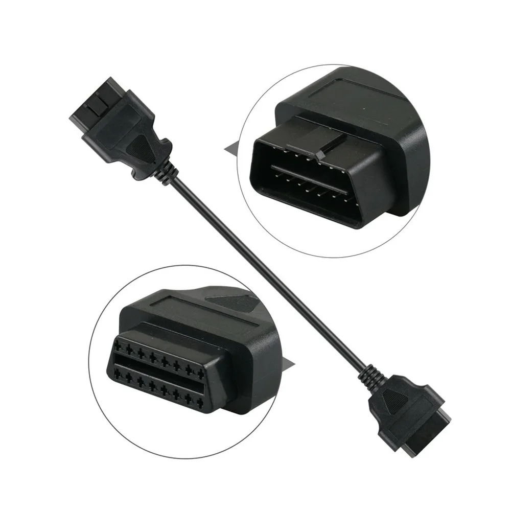 Удлинительный кабель OBD2 с 16 контактами коннектор 30 см гнездовым на штырьков