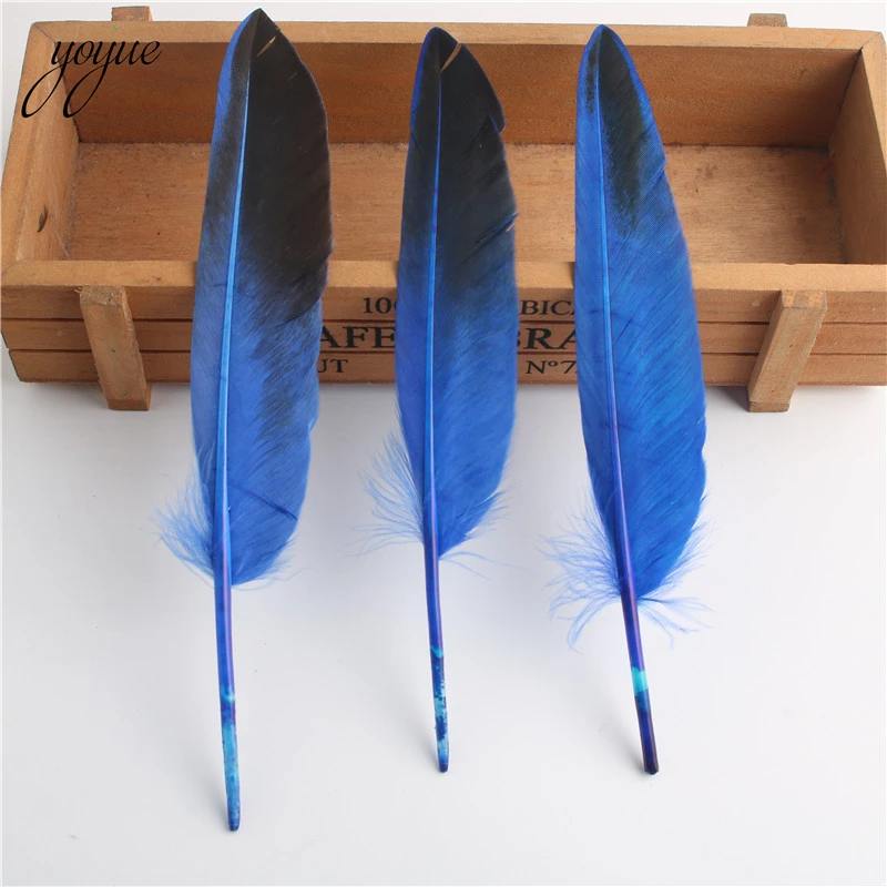 blue 10 штук/партия натуральный фазан перья 6-8 дюймов/15-20 см гусиное перо DIY Одежда Декор Аксессуары Плюм - Цвет: blue