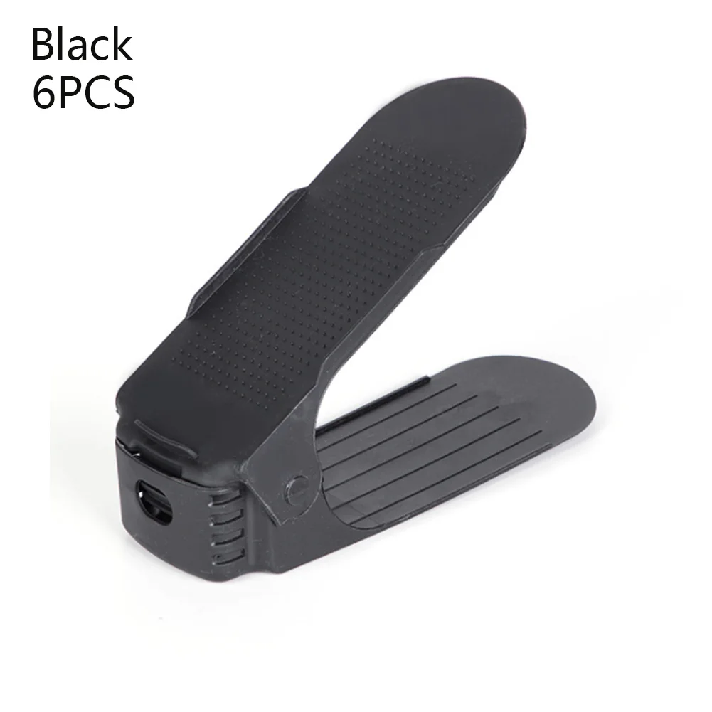 6pcs-Thicken 10pcs 6pcs 2pcs Durable Adjustable Shoe Organizer Footwear Support Slot Space Saving Cabinet Closet Stand Shoes Storage Rack - Цвет: 6pcs-Thicken