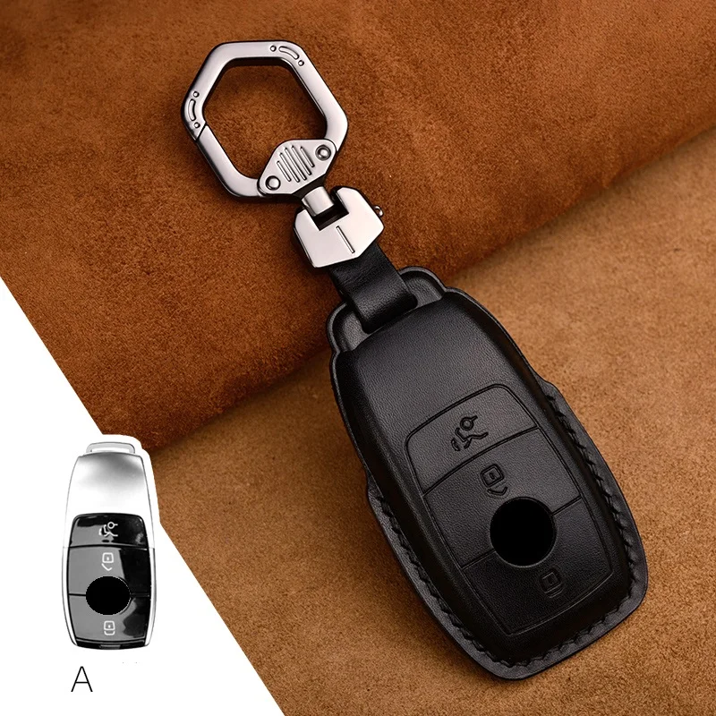 

1Pcs Genuine Leather Car Remote Key Cover Case For Mercedes benz W177 W205 W213 W222 2018 A C S GLS Class E class