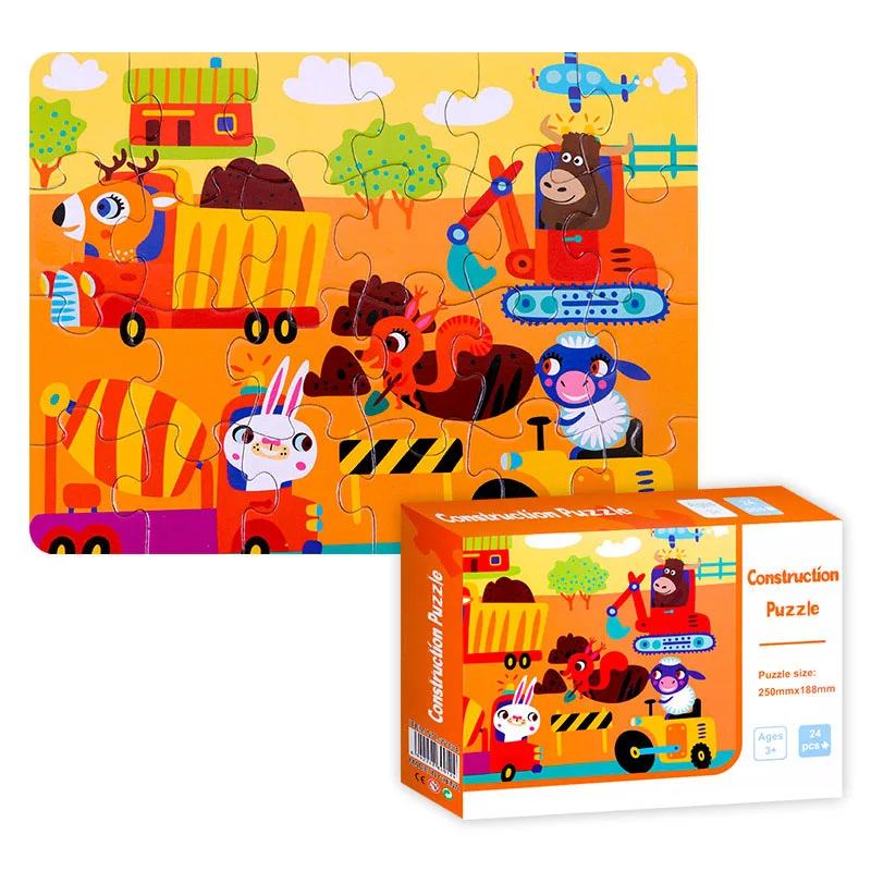 03 8 Style Animals Paper Jigsaw Puzzles Educational Puzzle For Children Kids Toys Brain Training Games Toys For Children Baby Gift - Цвет: 03