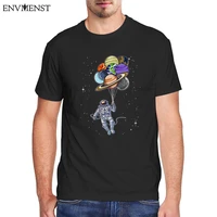 funny astronaut holding planet balloon t shirt men clothing astronaut graphic shirt vintage mens short sleeve tee oversized tops