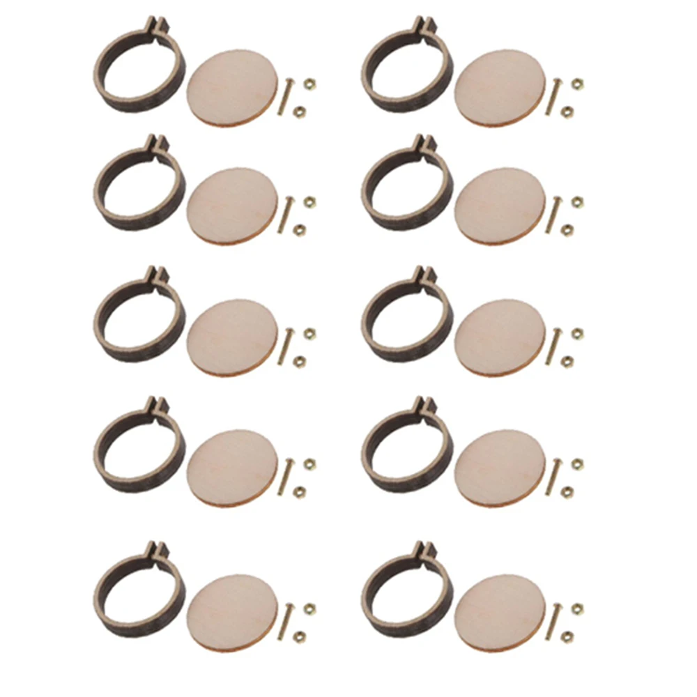 10pcs/set Mini Embroidery Hoop Round Wooden Small Embroidered Stretch Handmad Cross Stitch Frame Diy Crafts Tools | Дом и сад