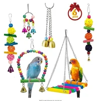 6set combination parrot toys bird supplies bite toys puzzle string accompany