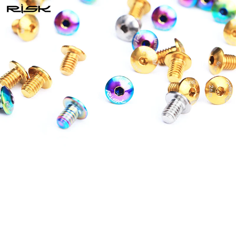 

RISK TC4 Titanium Road Bike C-Brake Pad Fixing Bolts 4pcs/lot Bicycle C-Caliper Brake Locking Skin Screws For Road Clamp Brake