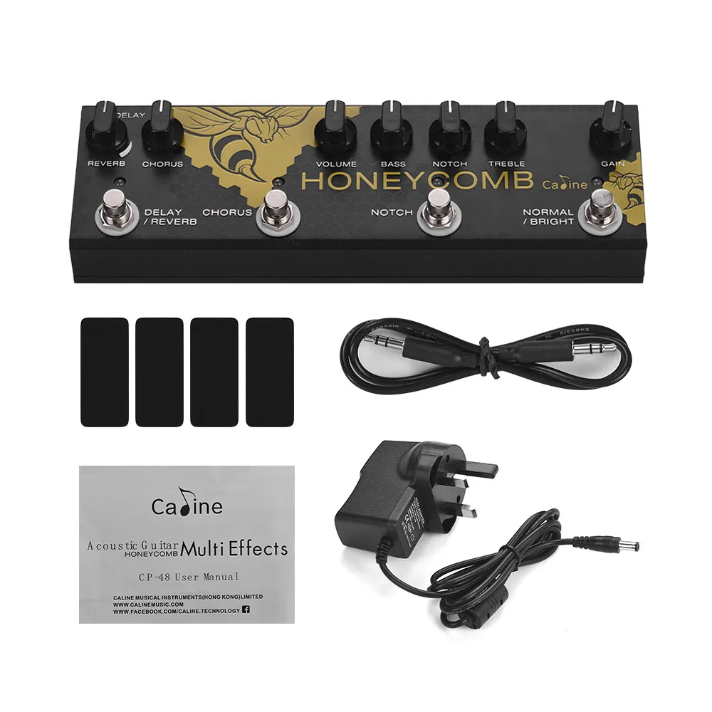 

Caline CP-48 Honey Comb Acoustic Guitar Pedal Multi-effects Guitar Effect Pedal Chorus Delay Reverb Notch Boost EQ