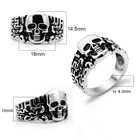 Мужское кольцо с черепом из серебра 925 пробы, в готическом стиле