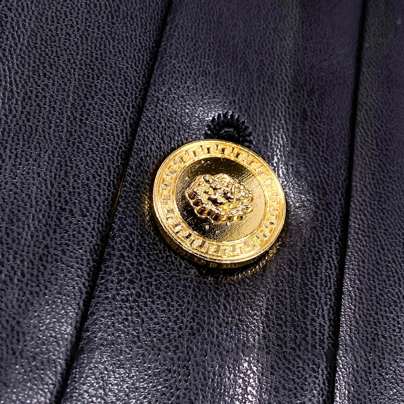 

SISPELL Patchwork Buttons Womens's PU Skirt High Waist Slimming Pure Color For Female Fashion Streetwear Summer 2021