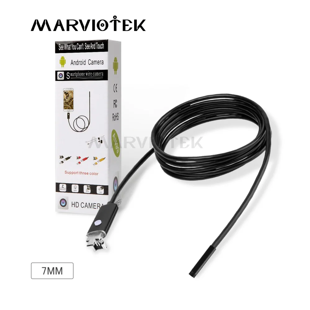 Эндоскоп Android USB эндоскоп Камера 7 мм 2 в 1 предмет Android телефон эндоскопа USB эндоскоп инспекционная мини Камера 1/2/5/10m