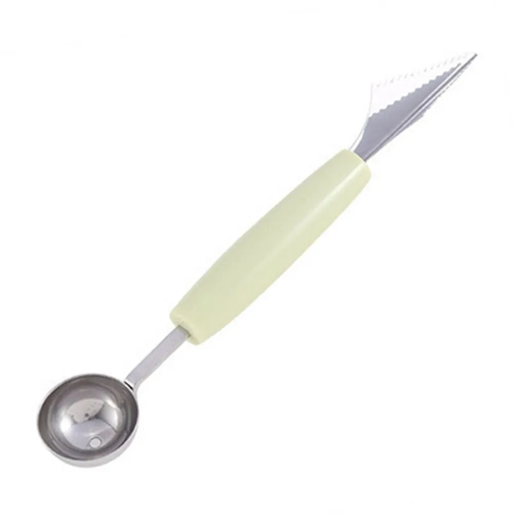 

2 In1 Kitchen Gadget Dual-head Fruit Ball Carving Fruit Watermelon Scoop Melon Digger Potato Fruit Ice Cream Spoon