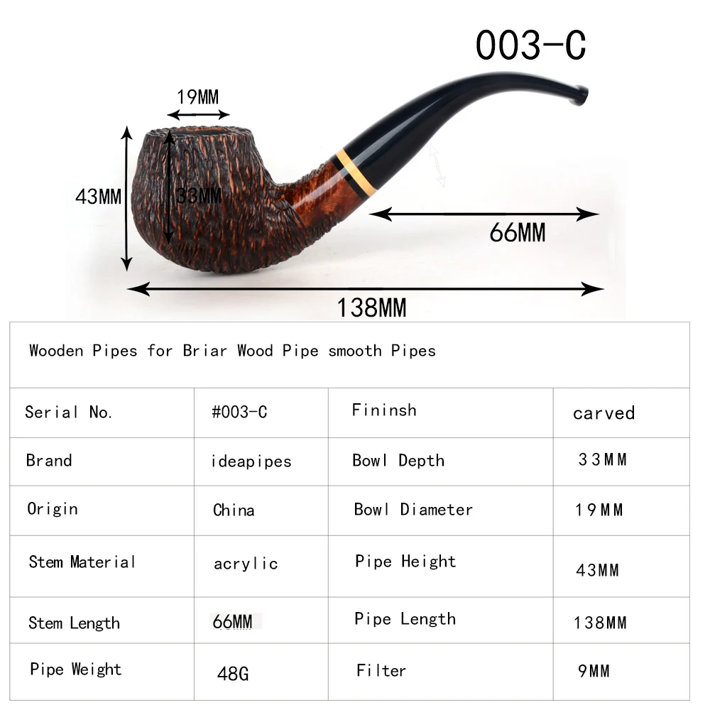Деревянные трубки для курения Briar деревянная труба гладкие трубы дымить табак