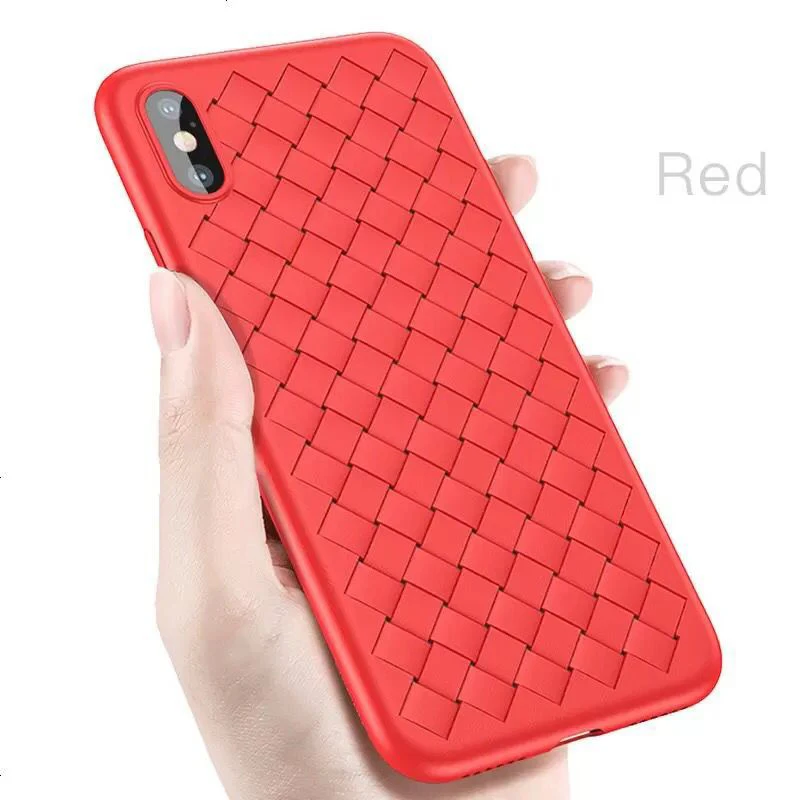 Тканый узор мягкий чехол для iPhone 6 6S plus 3 чистый цвет задняя 7 7S Plus X XS Max XR |