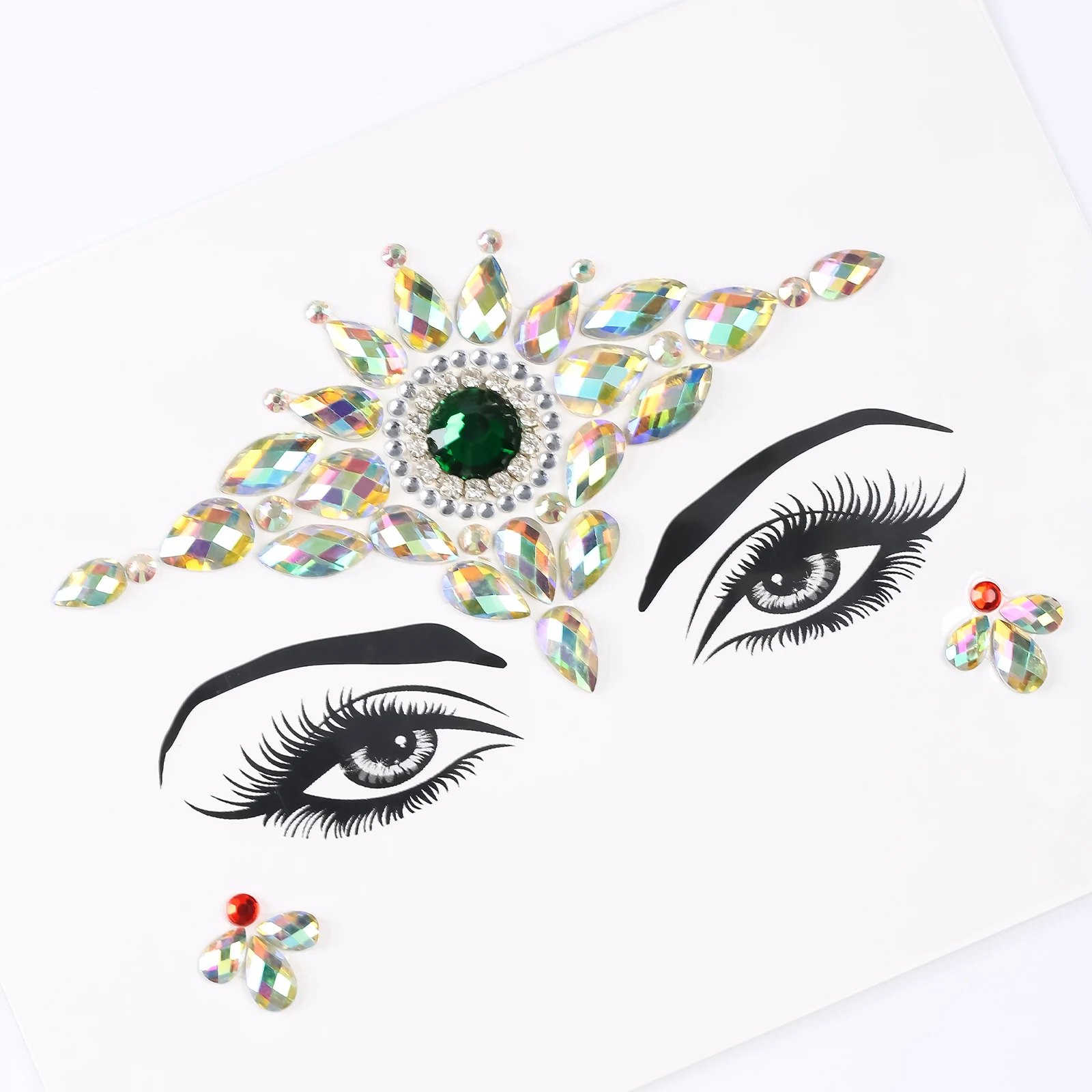 3D наклейка с кристаллами для лица модная блестящая акриловая макияжа временная