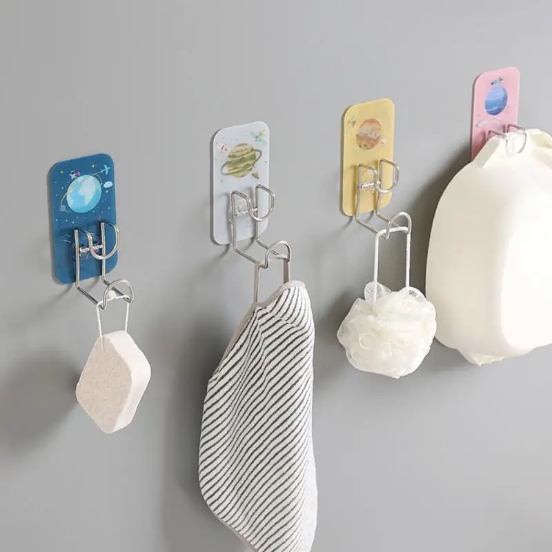 

Multifunction Round Hooks Creative Reusable Washbasin Hook Stainless Steel Washbasin Stand Towel Hanger Bathroom Accessories