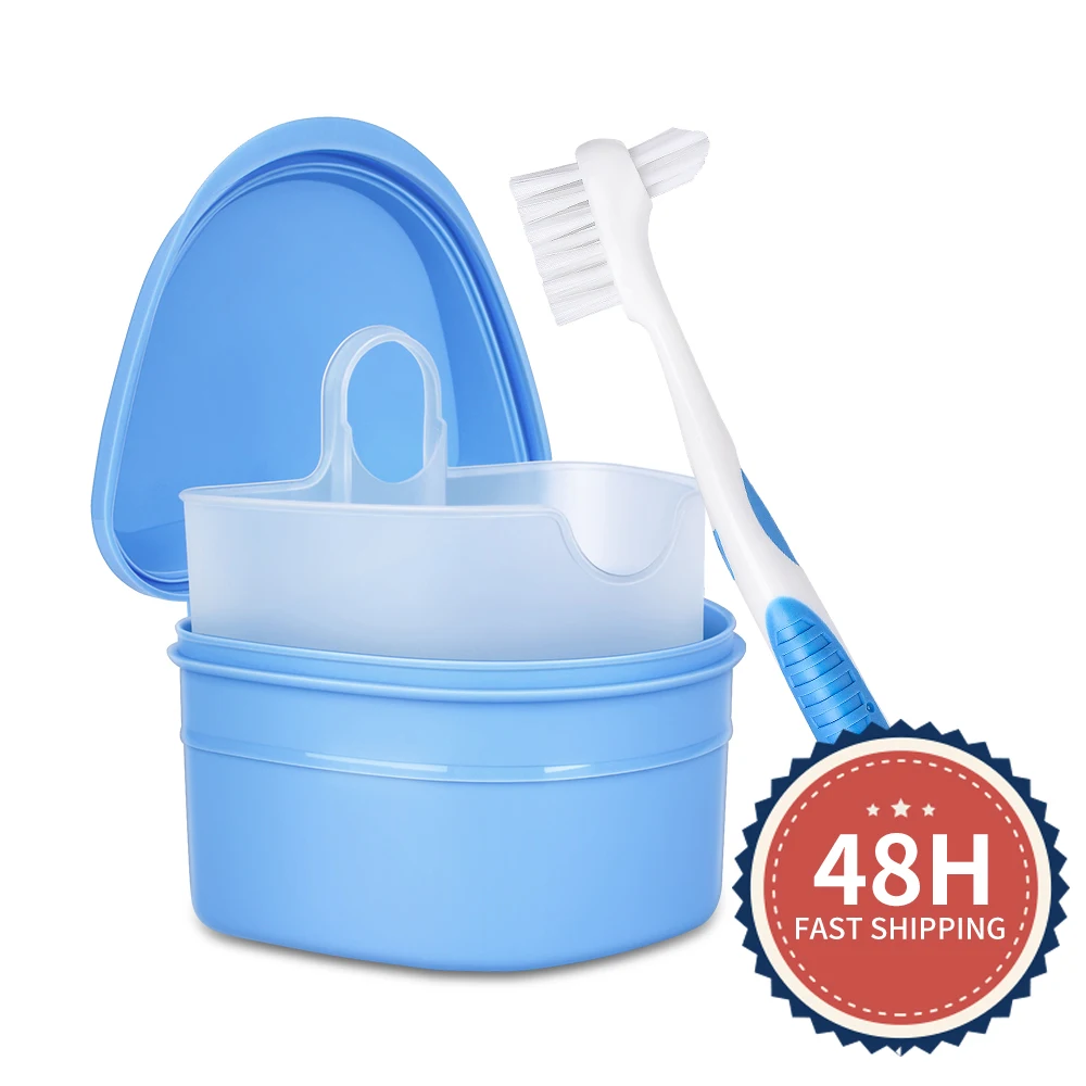 

Y-Kelin Denture Box and Brush set high quality retainer cleanning denture case brush toothbrush