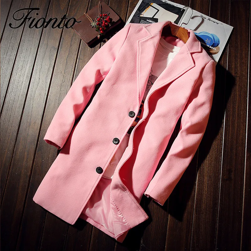 FIONTO британский стиль большой размер Мужская зимняя Дикая мода Slim Fit многоцветное