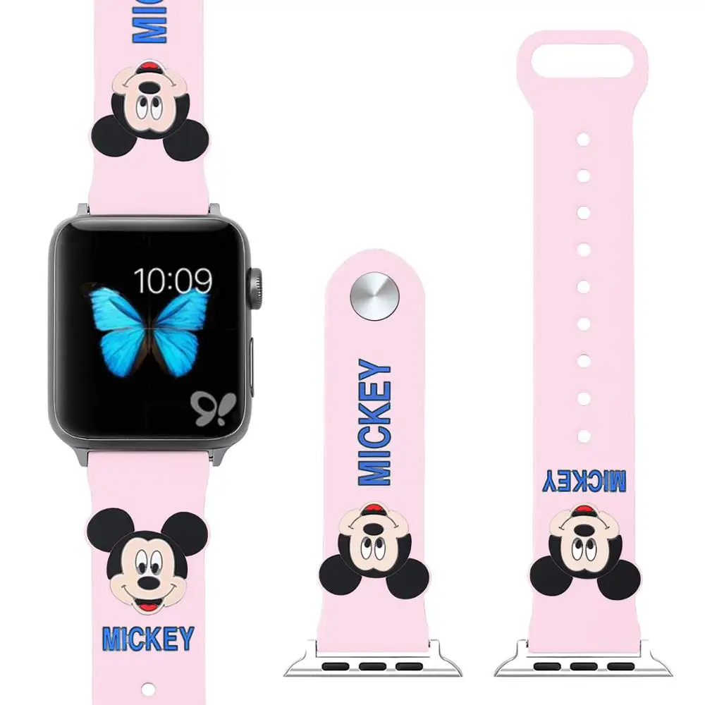 04 Милый силиконовый ремешок для Apple Watch, серия 4, 3, 2, 1, ремешок для iWatch 38, 42, 40, 44 мм, для девочек - Цвет: 04