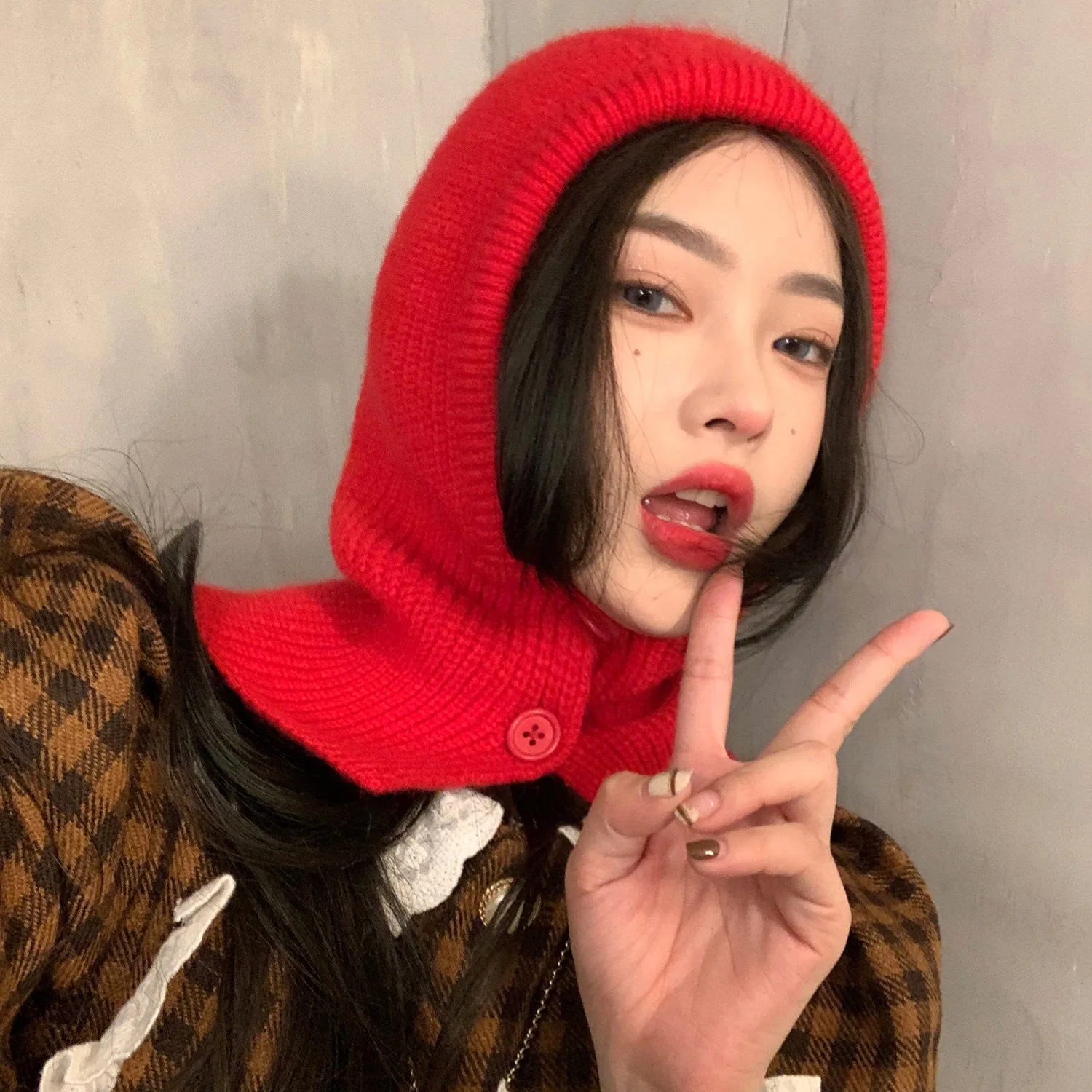 

шапка Unisex Knit Scarf Hood Hat Winter Women Cashmere Beanie Bonnet Lady Wool Neck&Face Balaclava Skullies Cap Men Hooded