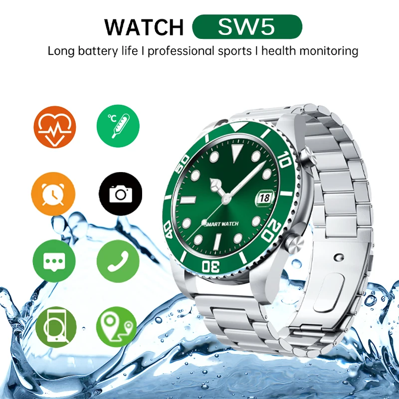 

2021 fashion high-end SW5 waterproof custom dial sports mode multi-function media dial watch Bluetooth connection smart watch
