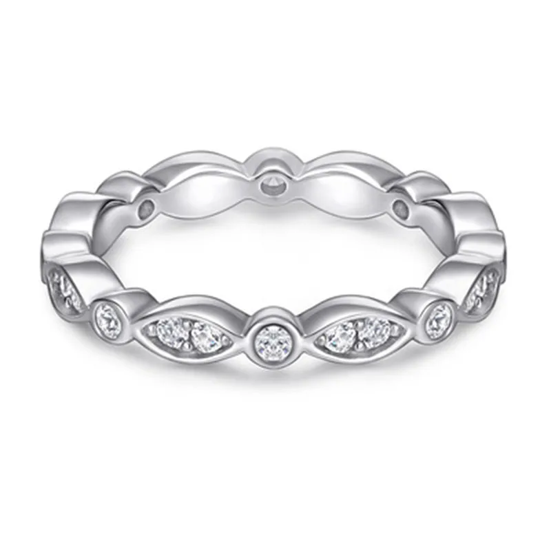 

Women's Sterling Silver Cool Charm S925 Moissan Diamond Engagement Charming Simple Michelangelo Eye Ring