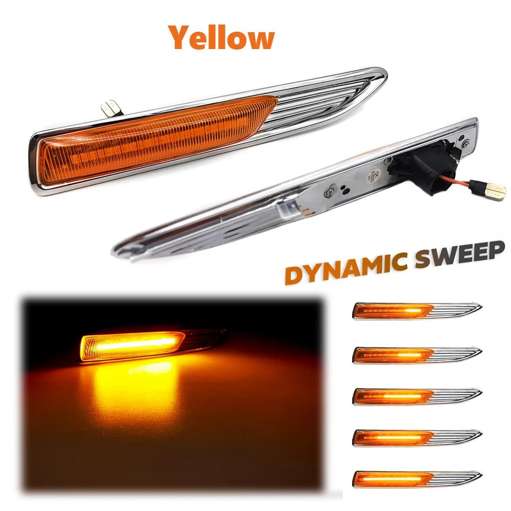 

2 шт. светодиодный динамический янтарный автомобильный боковой габаритный индикатор для Ford Mondeo Mk4 BA7 4, указатель поворота Canbus, бесплатный угол