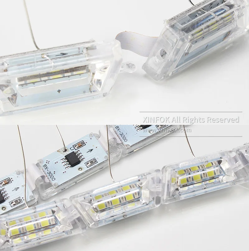 Последовательный поток стиль автомобиля гибкий белый/янтарный Switchback LED DRL дневные ходовые огни с сигналами поворота автомобильный стиль