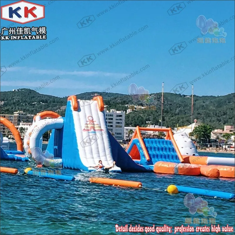 Плавающий надувной аквапарк развлекательный пробуждение остров для пляжа|inflatable