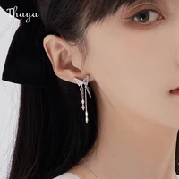 thaya 925 sterling silver needle crystal earrings butterfly design eardrop for women female trendy fashion women earring dangle