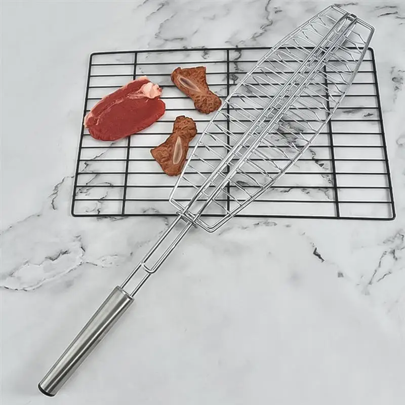 1 шт. гриль из нержавеющей стали сетка для барбекю зажим гриля рыбы бытовой