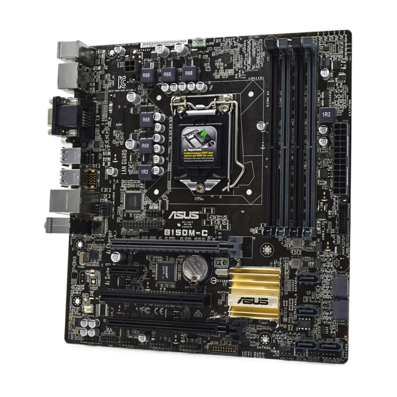 Материнская плата Asus B150M-C LGA 1151 с процессором Intel Core i3 7100 3 90 ГГц и 8 Гб DDR4 ОЗУ PCI-E 0 SATA