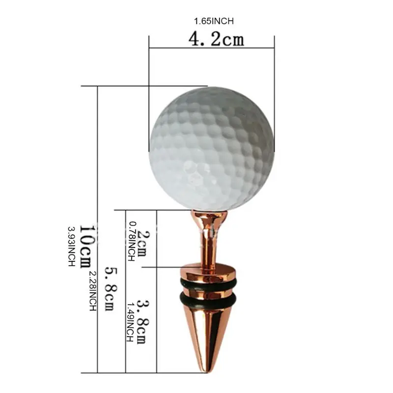 

Creative Golf Ball Decorative Wine Bottle Stoppers Top Decoration Ideal Gift for Wine or Golf Lover Keeps Wine Fresh