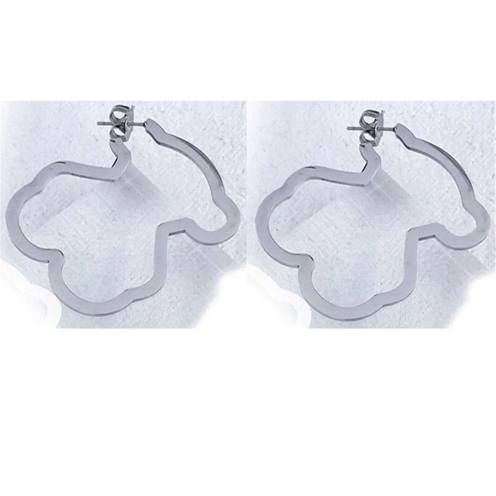 

biggest size bear earrings hollow drop stainless steel trendy jewelry as best gift