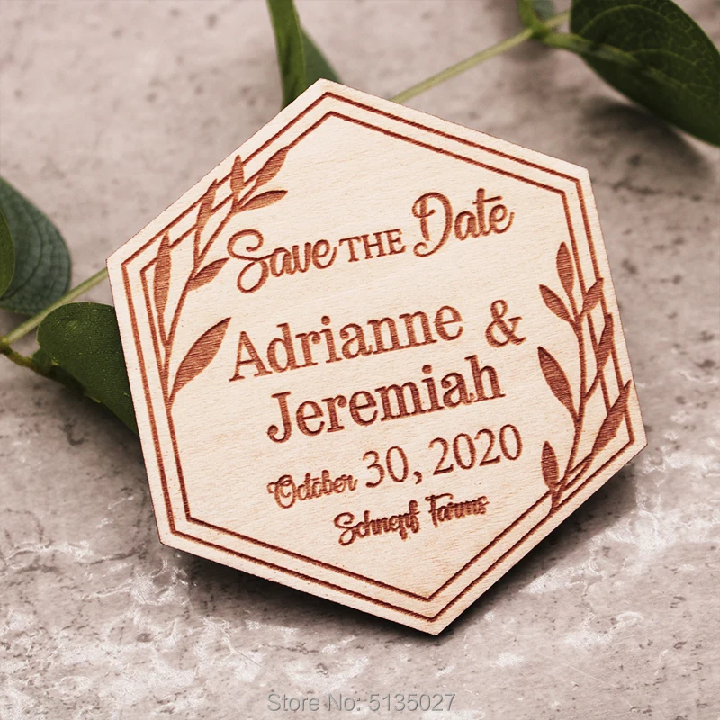 Милый свадебный магнит для весны и лета деревянный сохранения даты персональное