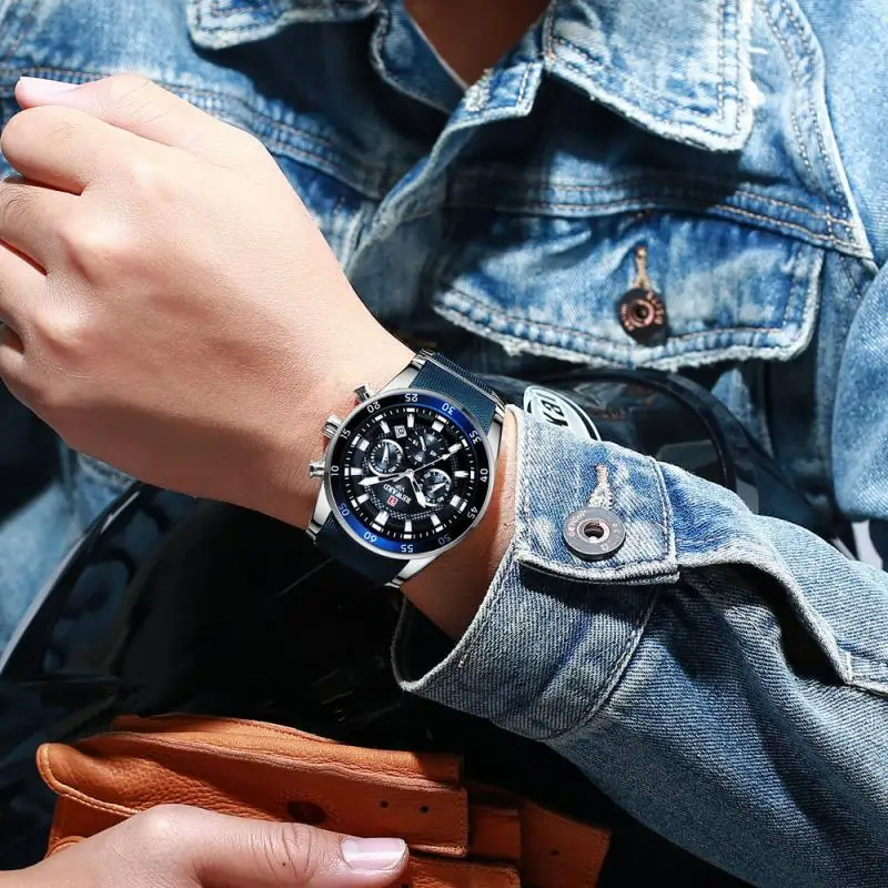 

REWARD Brand Mens Watches Luxury Quartz Blue Watch Full Steel Men Chronograph Waterproof Business Wrist Watch Relogio Masculino