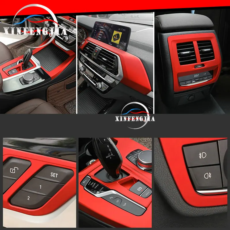 Красная Модифицированная декоративная внутренняя панель двери для BMW X3 X4 G02 G01 18 20